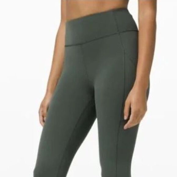 NWT lululemon Base Pace HR Crop 23"  Smoked Spruce - Picture 1 of 2